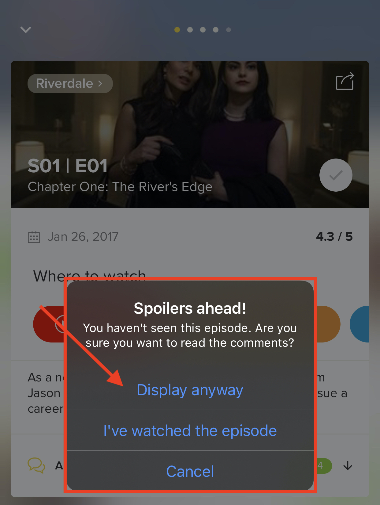 TV Time - Episode Comment